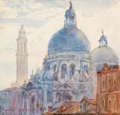 Santa Maria Della Salute, Venice by Hans Heysen, 1902, watercolour and pastel on paper on card, sold Aug 2008