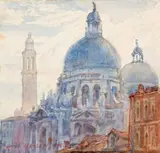 Santa Maria Della Salute, Venice by Hans Heysen, 1902, watercolour and pastel on paper on card, sold Aug 2008
