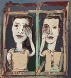 Icon To The Martyrdom Of Ron And Sally, Bmz Series by Andrew Sibley, 1990, oil and enamel on linen, offered Aug 2008