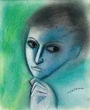 Head Of A Boy by Robert Dickerson, pastel on paper, offered Aug 2008