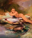 Figure In A Psychoscape by James Gleeson, oil on composition board, sold Nov 2008
