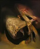 Figure In A Psychoscape by James Gleeson, oil on composition board, sold Nov 2008
