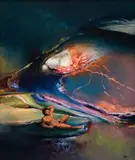 Figure In A Psychoscape by James Gleeson, oil on composition board, sold Nov 2008