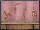 The Tumblers by John Brack, 1990, watercolour, pen and ink on paper, sold Nov 2008