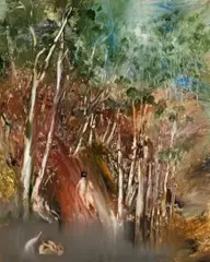 Riverbank by Sidney Nolan, 1964, oil on composition board, sold Nov 2008