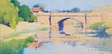 Lennox Bridge, Parramatta by J J Hilder, 1909, watercolour on paper, offered Nov 2008