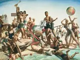 Australian Beach Pattern by Charles Meere, c.1940, oil on canvas, sold Nov 2008