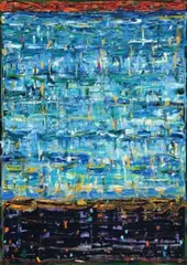 Jarocin Blue by Michael Johnson, 1989, oil on canvas, sold Nov 2008