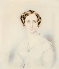 Portrait Of Eleanor Fitzgerald by Thomas Wainewright, watercolour and pencil on paper, sold Nov 2008