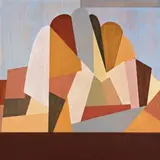 Hanging Rock, Woodend, Victoria by Robert Jacks, 1995-96, oil on panel, sold Nov 2008