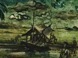 Koki Beach, New Guinea by William Dobell, 1955, oil on timber panel, offered Nov 2008