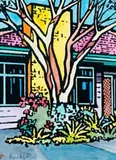 House With Native Tree by Howard Arkley, 1997, watercolour on screenprint on paper, sold Nov 2008