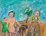 The Family by Ken Whisson, c.1968, gouache on paper, sold Nov 2008
