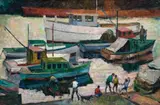 Boat Harbour, Sydney by John Santry, oil on canvas on board, sold Nov 2008