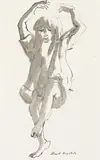 Young Girl, Dancing by Russell Drysdale, ink and wash on paper, sold Nov 2008