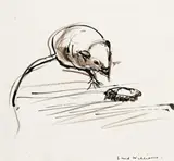 Mouse And Roach by Fred Williams, ink and conté on paper, sold Nov 2008
