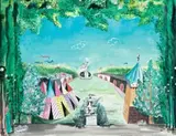 Los Tres Diabolos, 2Nd Scene by Elaine Haxton, ink, gouache and watercolour on paper, sold Nov 2008