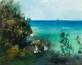 Danger Point – Stradbroke Island by Hugh Sawrey, 1963, oil on canvas, offered Nov 2008