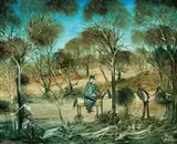Trooper Campbell by Pro Hart, 1975, oil on composition board, sold Nov 2008