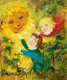 Reaching For The Sunflowers by David Boyd, oil on board, sold Nov 2008