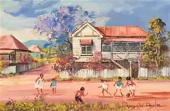 Soccer Match by d’Arcy Doyle, oil on canvas on board, sold Nov 2008