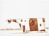 Dobell’S Cow by John Kelly, 1998, sepia ink on paper, sold Nov 2008