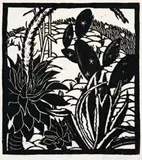 Succulents And Cactus by Ailsa Lee Brown, 1928, linocut, sold Nov 2008