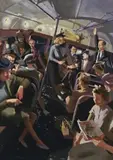 The Night Bus by Herbert Badham, c.1933, oil on board, sold Apr 2009