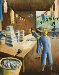 Chinese Laundry by Peter Purves Smith, 1937, oil on canvas, sold Apr 2009