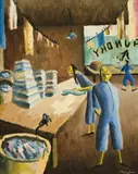 Chinese Laundry by Peter Purves Smith, 1937, oil on canvas, sold Apr 2009
