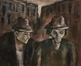 Couple In Fitzroy by Yosl Bergner, c.1940, oil on canvas, sold Apr 2009