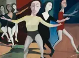 The Dancing Lesson by Robert Dickerson, 1951, oil on composition board, sold Apr 2009