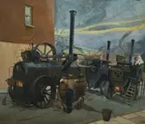 The Asphalters by Frank Charles Medworth, 1926, oil on plywood panel, sold Apr 2009