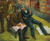 Form by Nan Hortin, c.1946, oil on composition board, sold Apr 2009
