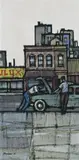 The Car Enthusiasts by Michael Shannon, 1958, oil on composition board, sold Apr 2009
