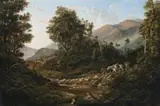 Gold Prospectors Crossing A Stream by Isaac Whitehead, c.1875, oil on canvas, offered Apr 2009