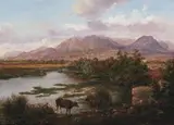 Marsh Near Paestum by Eugene von Guerard, 1880, oil on board, offered Apr 2009