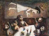 The Visitation by Garry Shead, 1996, oil on composition board, sold Apr 2009