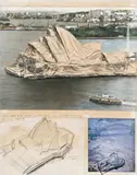 Wrapped Sydney Opera House by Christo, 1969, fabric, staples, string, photographs, pencil, crayon and bodycolour on card on board, sold Apr 2009