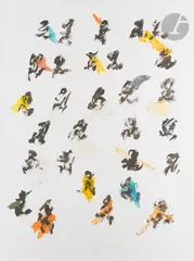 Longue suite de pensées by Aline Gagnaire, 1996, Acrylique et collage sur toile, sold Apr 2024