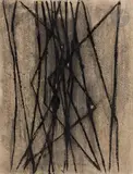 Composition by Bernard Quentin, 1947, Crayon gras et encre, sold Apr 2024