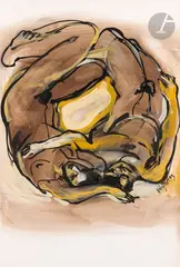 Couple by Frank Wohlfahrt, 1993, Gouache, sold Apr 2024