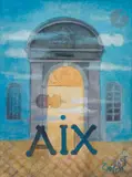 Projet d'affiche pour le Festival d'art lyrique d'Aix-en-Provence by Louis Toffoli, 1989, Craie grasse et gouache sur papier, sold Mar 2024