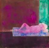 Nu rose allongé by Paul Guiramand, 1970, Aquarelle, sold Mar 2024