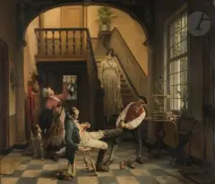 Retour de chasse by David Col, Toile d'origine, sold Mar 2024
