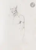 Carnet de dessins de 56 pages by Charles Boulanger de Boisfremont, Crayon noir, sold Mar 2024