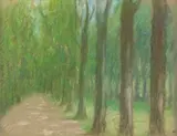 Sous-bois by Pierre Puvis de Chavannes, Pastel sur papier beige, sold Mar 2024