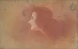 Profil de femme by Lucien Lévy-Dhurmer, 1897, Sanguine et pastel, sold Mar 2024
