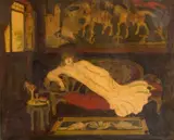 Elégante au canapé by George Bottini, 1903, Aquarelle, sold Mar 2024