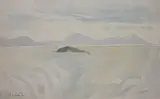 Norvège, la Baleine by Pierre Deval, 1925, Aquarelle, sold Sep 2019